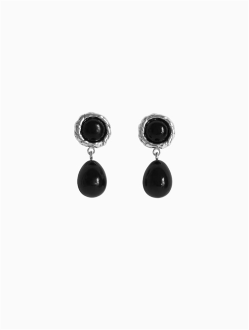 CORALI EMMA EARRINGS BLACK/SILVER